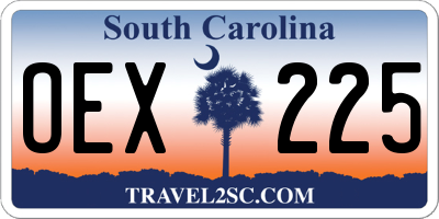SC license plate OEX225