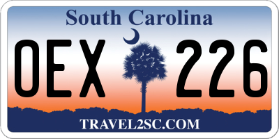 SC license plate OEX226