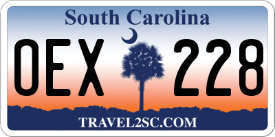 SC license plate OEX228