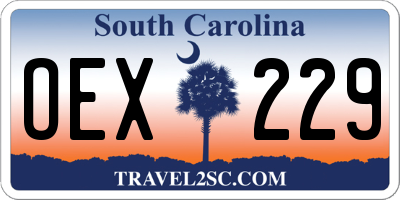 SC license plate OEX229