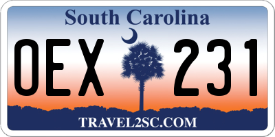 SC license plate OEX231