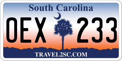 SC license plate OEX233