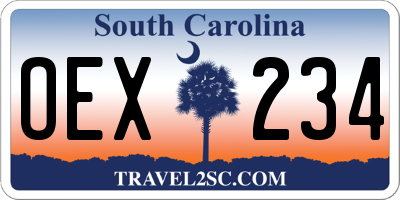 SC license plate OEX234