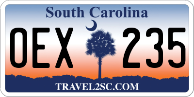 SC license plate OEX235