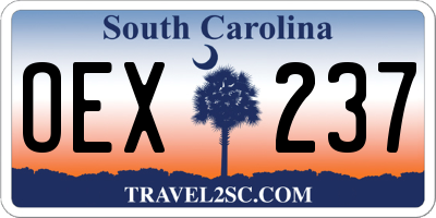 SC license plate OEX237