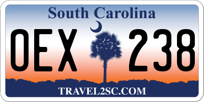 SC license plate OEX238