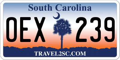 SC license plate OEX239