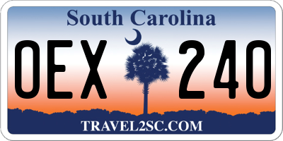 SC license plate OEX240
