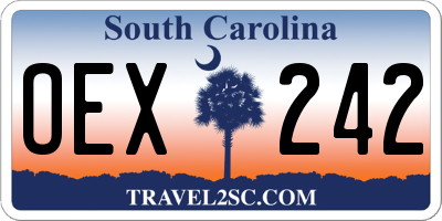 SC license plate OEX242