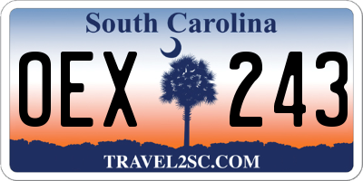 SC license plate OEX243