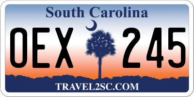 SC license plate OEX245