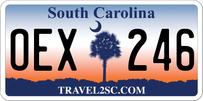 SC license plate OEX246
