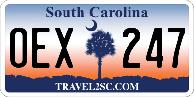 SC license plate OEX247