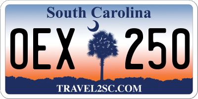 SC license plate OEX250