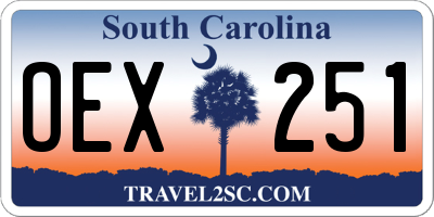 SC license plate OEX251