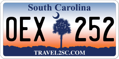 SC license plate OEX252