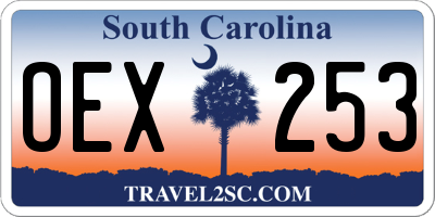 SC license plate OEX253