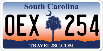 SC license plate OEX254