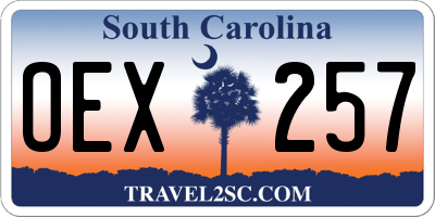 SC license plate OEX257