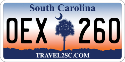 SC license plate OEX260