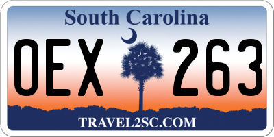 SC license plate OEX263