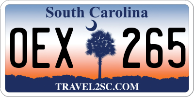 SC license plate OEX265