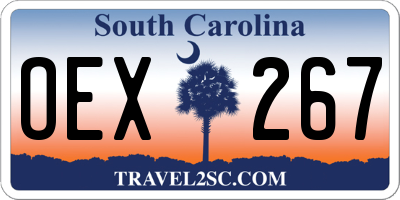 SC license plate OEX267