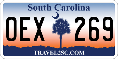 SC license plate OEX269