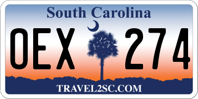 SC license plate OEX274