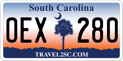 SC license plate OEX280