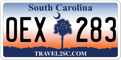 SC license plate OEX283