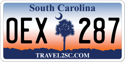 SC license plate OEX287