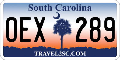 SC license plate OEX289