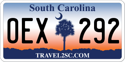 SC license plate OEX292