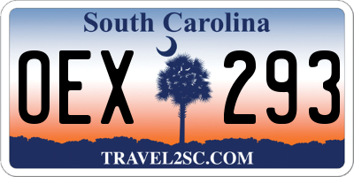 SC license plate OEX293