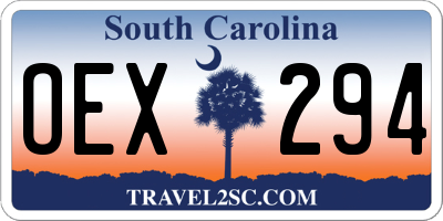 SC license plate OEX294