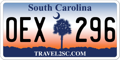 SC license plate OEX296