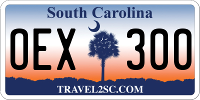 SC license plate OEX300