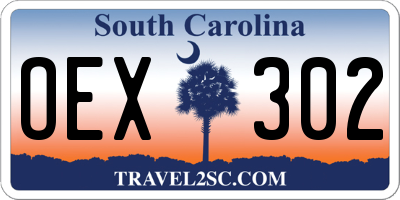 SC license plate OEX302