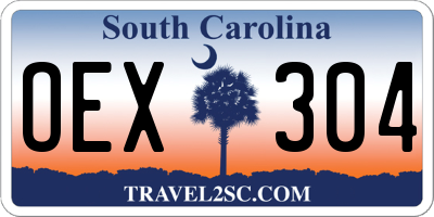 SC license plate OEX304
