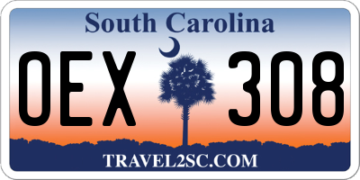 SC license plate OEX308