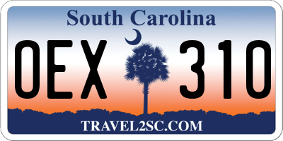 SC license plate OEX310