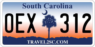 SC license plate OEX312