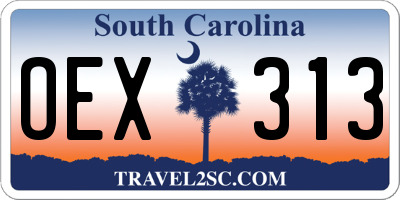 SC license plate OEX313