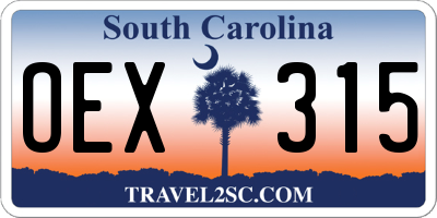 SC license plate OEX315
