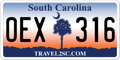 SC license plate OEX316