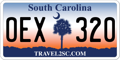 SC license plate OEX320