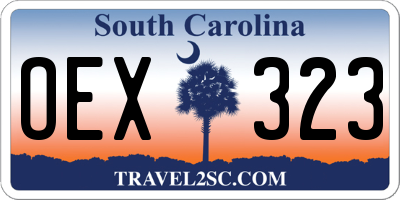 SC license plate OEX323