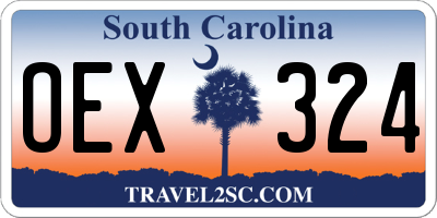 SC license plate OEX324