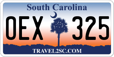 SC license plate OEX325